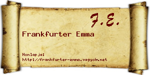 Frankfurter Emma névjegykártya